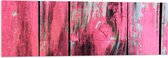 Acrylglas - Roze Geverfde Schutting - 120x40 cm Foto op Acrylglas (Met Ophangsysteem)
