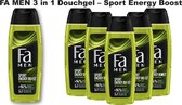 FA - Sport Energy Boost - Men - 3 in 1 Douchegel - 6 x 250 ml - Voordeelverpakking