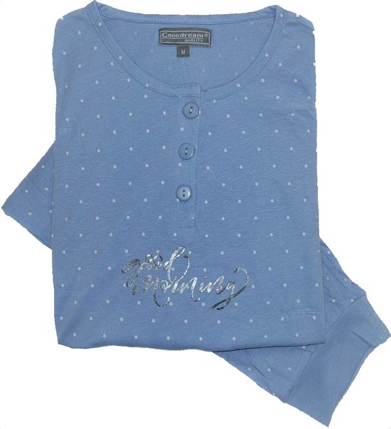 Dames Pyjama Katoen - Blauw - Maat XL
