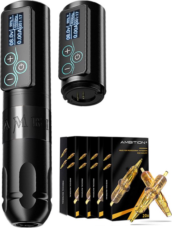 Professionele Rotary Tattoo Kit LCD Voeding Voetpedaal Cartridge Naalden Complete Tattoo Set Met Case