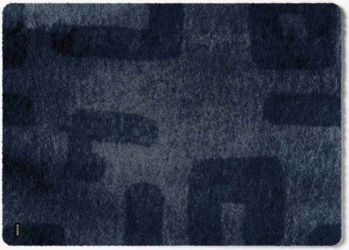 Mótif Ethnique - Blauwe wasbare deurmat met abstract patroon 60 cm x 85 cm - Deurmat binnen met print