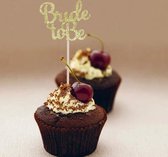 Akyol - Bride to be topper - Cupcake topper - bride to be - 10 stuks - bruiloft - bride to be topper voor bruiloft -Taart topper voor bruiloften - Cake - Bachelorette - Cake - Prikker - Decoratie - 13 cm
