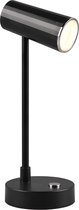 LED Bureaulamp - Trion Lono - 2.5W - Aanpasbare Kleur - Dimbaar - Rond - Mat Zwart - Kunststof