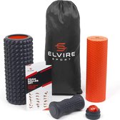 Foam Roller Massageset voor Diep Weefsel - Incl: Schuimrollers, Zachte en Gerichte Massageroller, Massagebal, Voetroller - Verlicht Rugpijn, Been- en Voetmassage - Plantaire Fasciitis en Nek