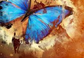 Fotobehang Butterfly Art | DEUR - 211cm x 90cm | 130g/m2 Vlies