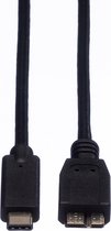 ROLINE USB 3.2 Gen 1 kabel, C - Micro B, M/M, zwart, 0,5 m