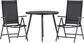 Break tuinmeubelset tafel 90x90cm, 2 stoelen Break, zwart,zwart.