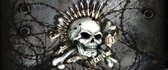 Fotobehang Alchemy Skull Ammunition | PANORAMIC - 250cm x 104cm | 130g/m2 Vlies