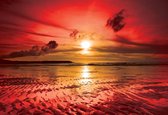 Papier peint Coucher de soleil sur la plage | PORTE - 211cm x 90cm | Polaire 130g / m2