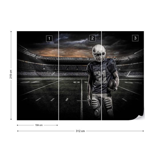 Papier peint Stade de football américain | XXL - 312 cm x 219 cm | Polaire 130g / m2
