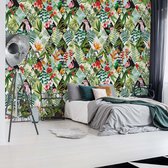 Fotobehang Modern Tropical Pattern | VEL - 152.5cm x 104cm | 130gr/m2 Vlies