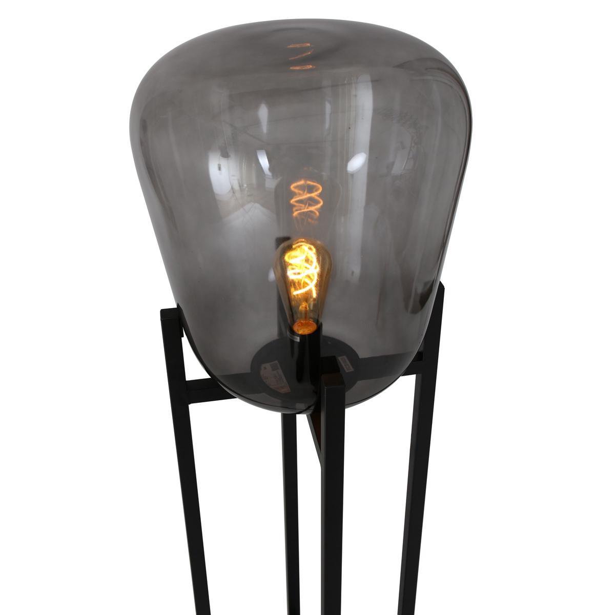 ETH Benn vloerlamp | rook glas | 130 cm hoog | zwart | bol.com