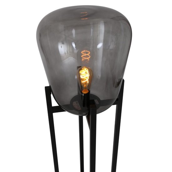 Expo Trading Benn staande lamp | 126 cm hoog | Ø36 cm | rook glas | bol.com