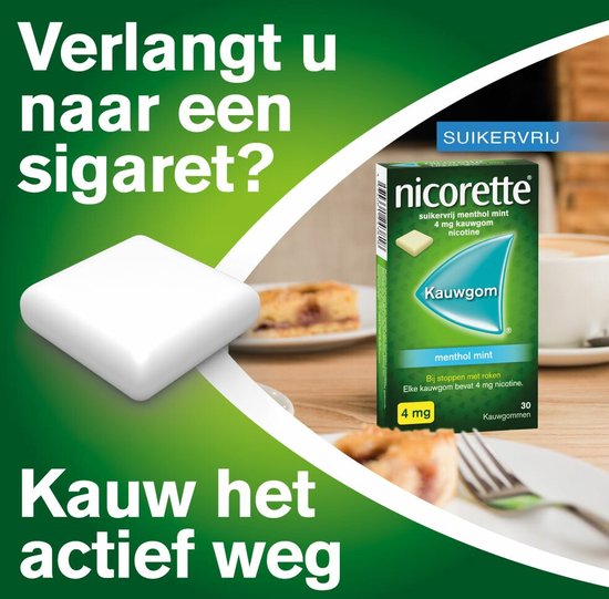 Nicorette Menthol Mint Kauwgom 4 mg 1 x 105 stuks