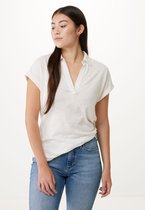 Short Sleeve Polo Tee Dames - Off White - Maat XL