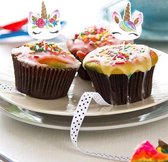 Akyol - Unicorn taartdecoratie - 10 stuks cupcake toppers - Eenhoorn topper - Taart topper - Cake - Taart - Prikker - 9 cm