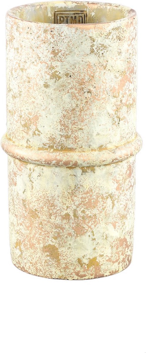 PTMD Werix Bloempot - 14 x 14 x 24 cm - Cement - Creme