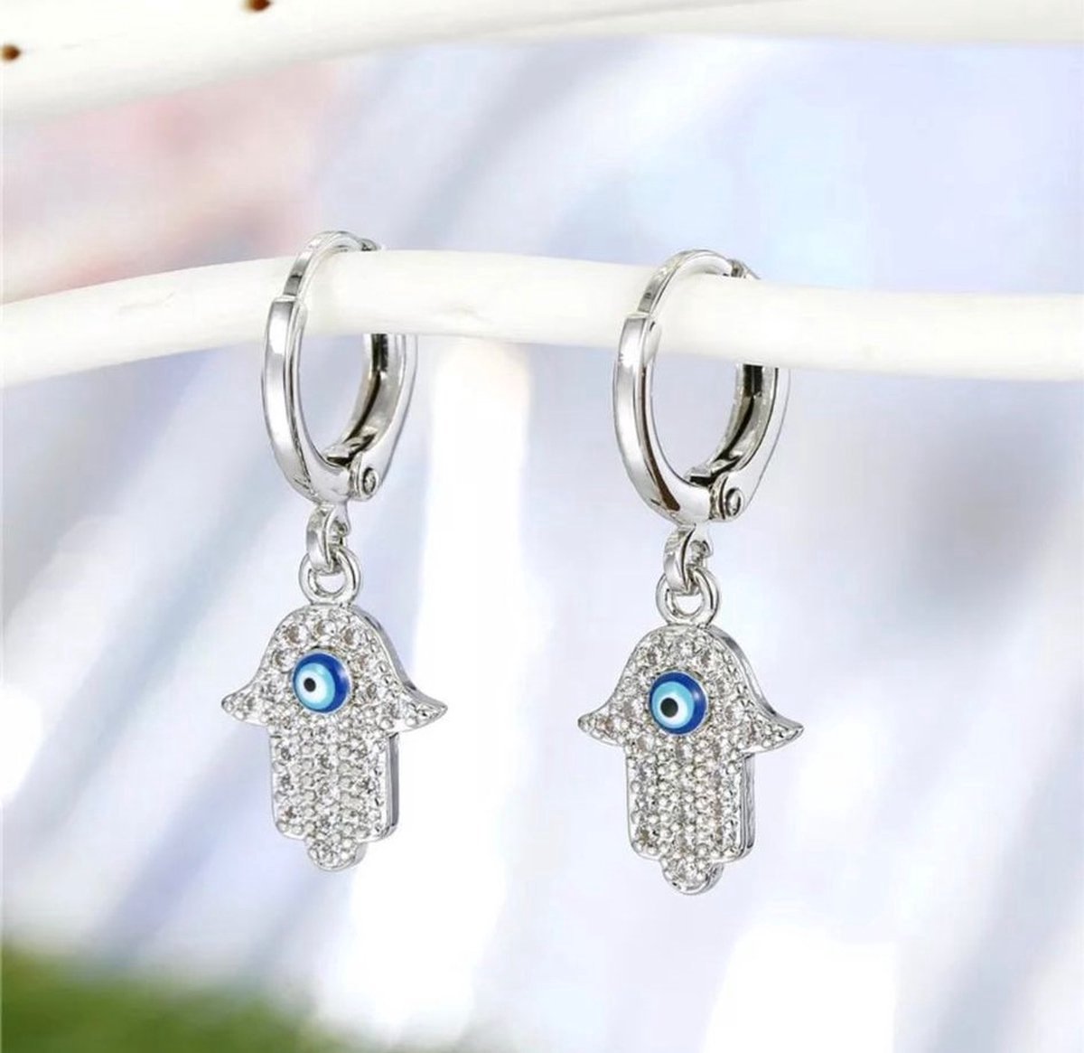 Akyol Evileye – evil – eye – blauwe evileye – oorbellen- hamza oorbel geluks oog oorbel – geluk – bescherming - boze oog oorbellen - turkse oog - nazar boncuk - cadeau voor vriendin - blauwe oog oorbellen - nazar - offerfeest - cadeau blauwe oog