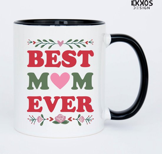 Foto: Best mom ever mok moederdag cadeau moederdag cadeau voor moeder moederdag cadeautje verjaardag cadeau vrouw mokken en bekers cadeau voor vrouw valentijndag koffiemok