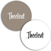 Luxe onderzetters voor thee | taupe & wit | Ø 10 cm | Set van 2 | Theeleut