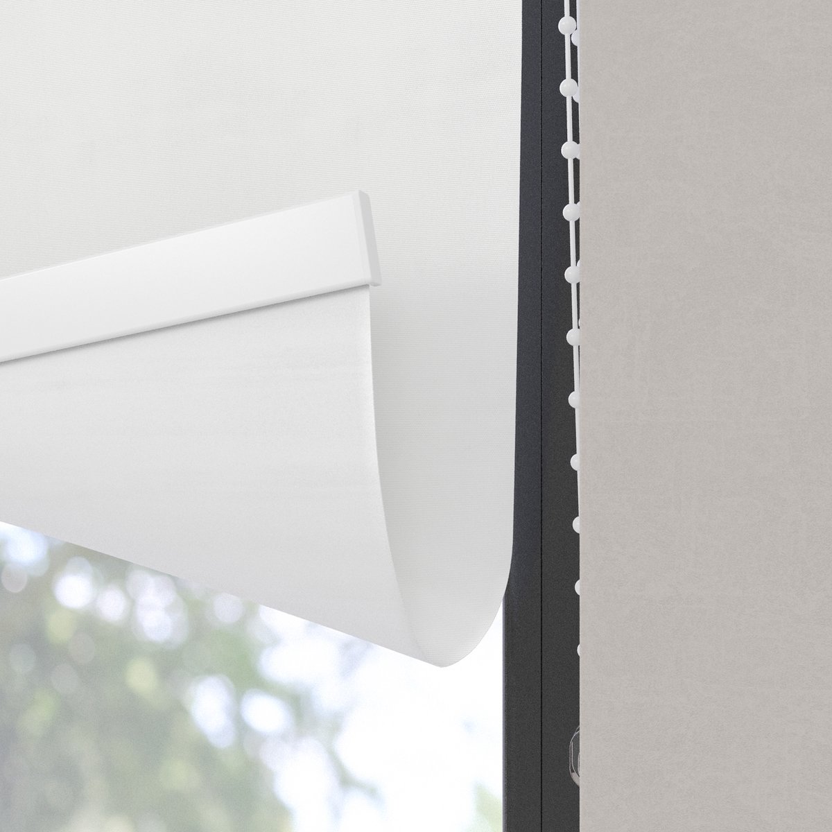 Dutchblinds Rolgordijn - verduisterend - Wit - 85x275cm - Raamdecoratie op maat