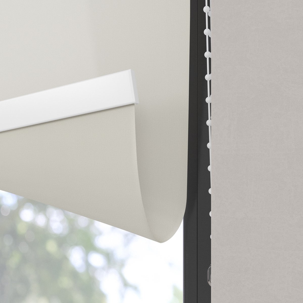 Dutchblinds Rolgordijn - lichtdoorlatend - Parel Wit - 55x190cm - Raamdecoratie op maat