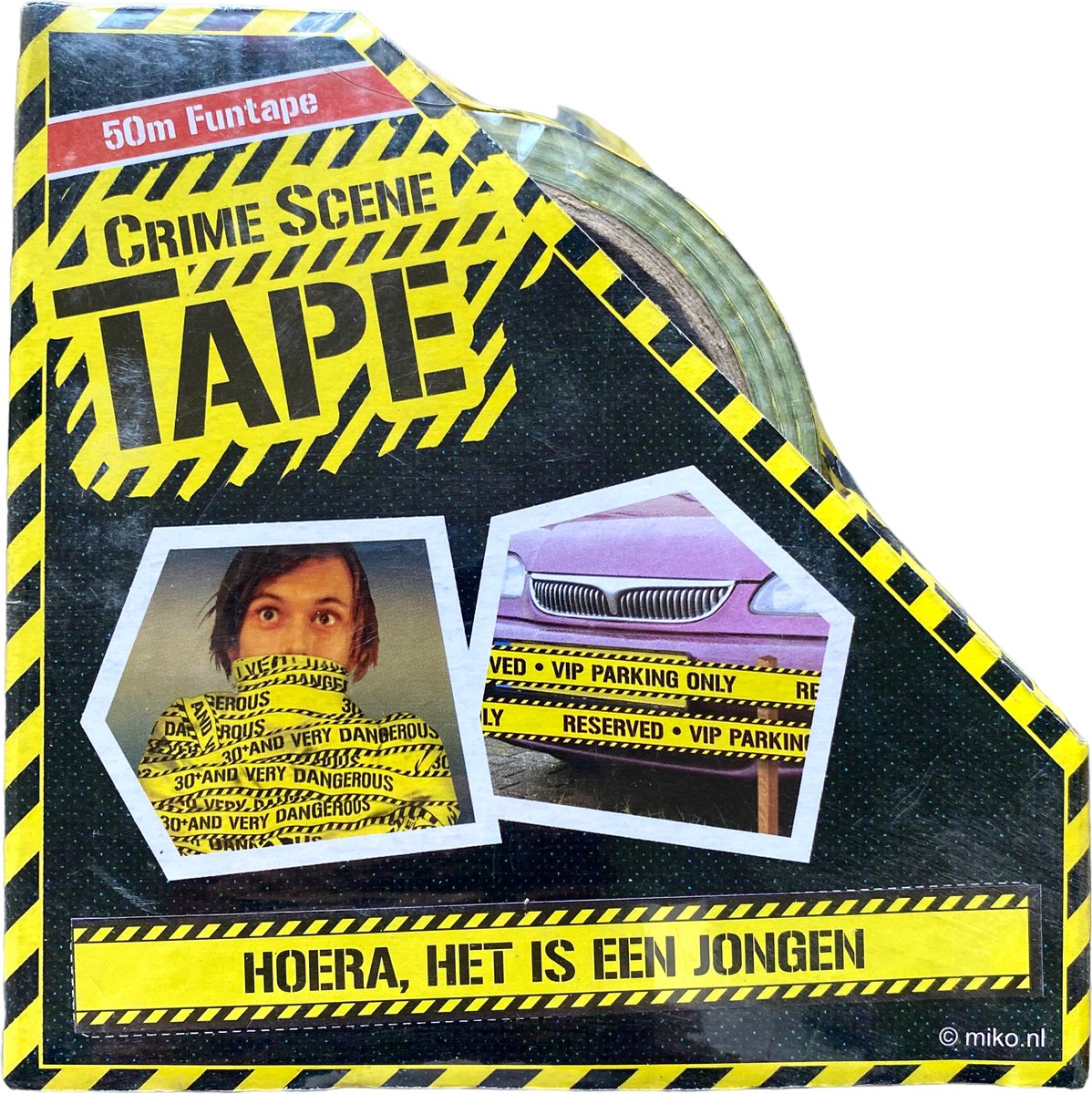 Funtape - Markeerlint - Hoera het is een jongen - Geboorte - Baby - Jongen - Feestlint - Decoratie - 50 Meter