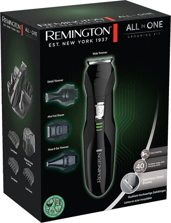 Remington PG6020 Multifunctionele tondeuse Baardgezicht, 4 verwisselbare koppen, 4 snijgeleiders, professioneel resultaat