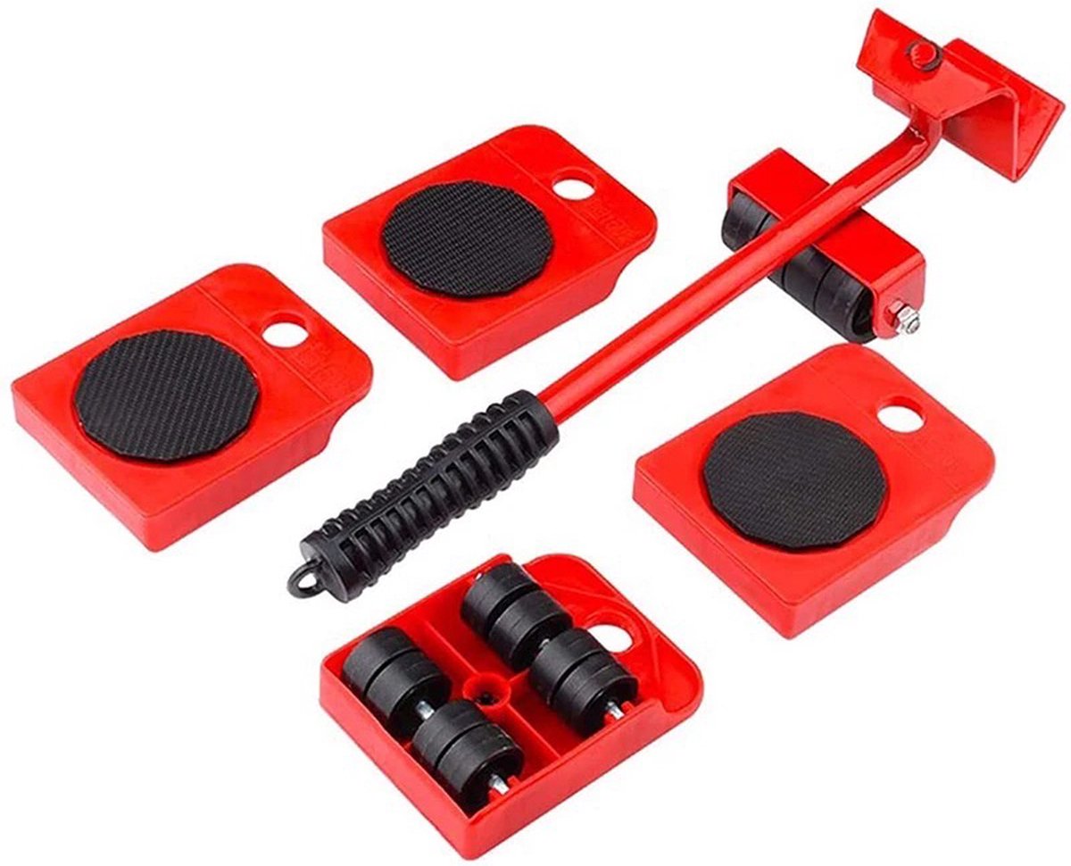 Froadp 4 stuks transportroller rolplank 580 x 290 x 108 mm meubelroller rolplanken incl. rubberen pads scooter transporter transporthulp voor verhuizing meubeltransport max. 200 kg draagkracht