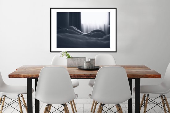Cadre photo - Posters noir et blanc - Femme - Corps - Portrait - Photographie - Cadre - 90x60 cm - Affiche - Affiche avec cadre - Cadre affiche
