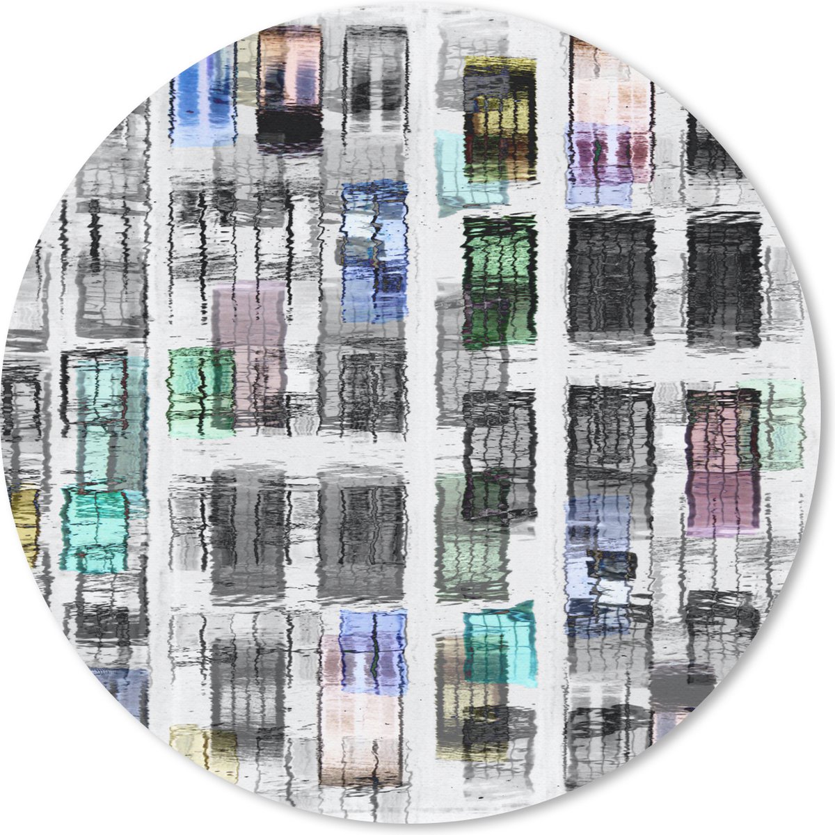 Muismat rond 20x20 cm - Mousepad Deuren - Kleurrijk - Abstract - Ronde muismatten