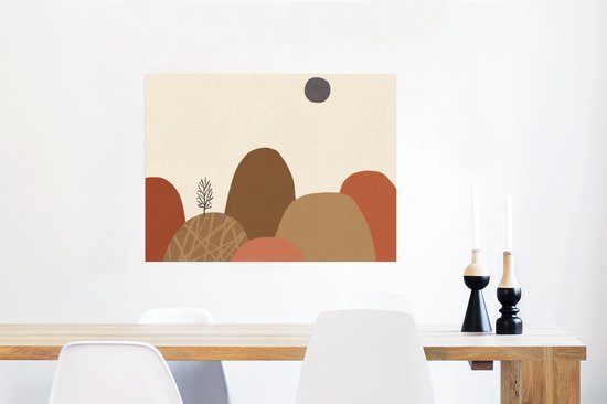 Poster Bergen - Pastel - Abstract - Kleuren - 80x60 cm