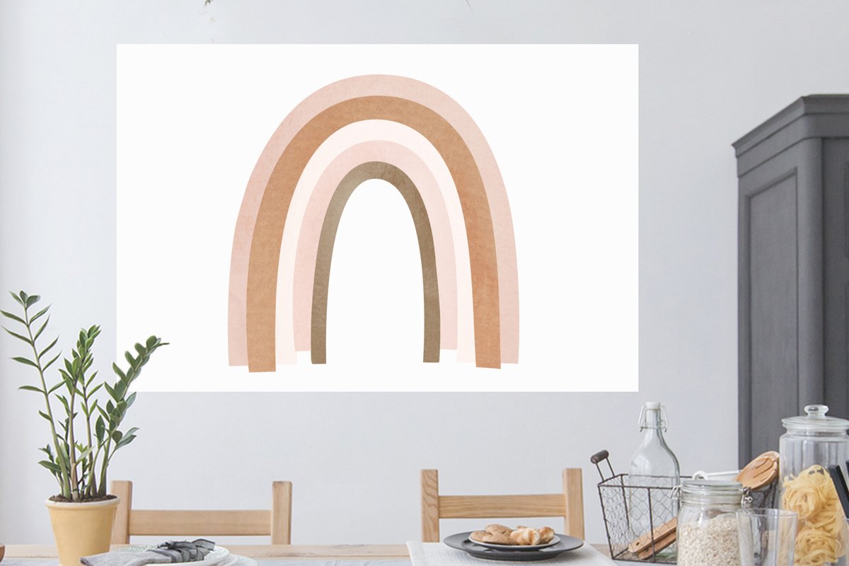 Muurstickers - Sticker Folie - Abstract - Kunst - Regenboog - Patroon - 120x80 cm - Plakfo