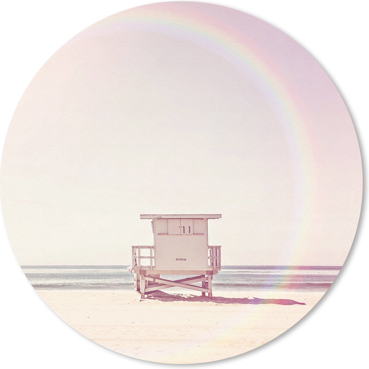Muismat rond 40x40 cm - Mousepad Strand - Hut - Zon - Zee - Zomer - Ronde muismatten