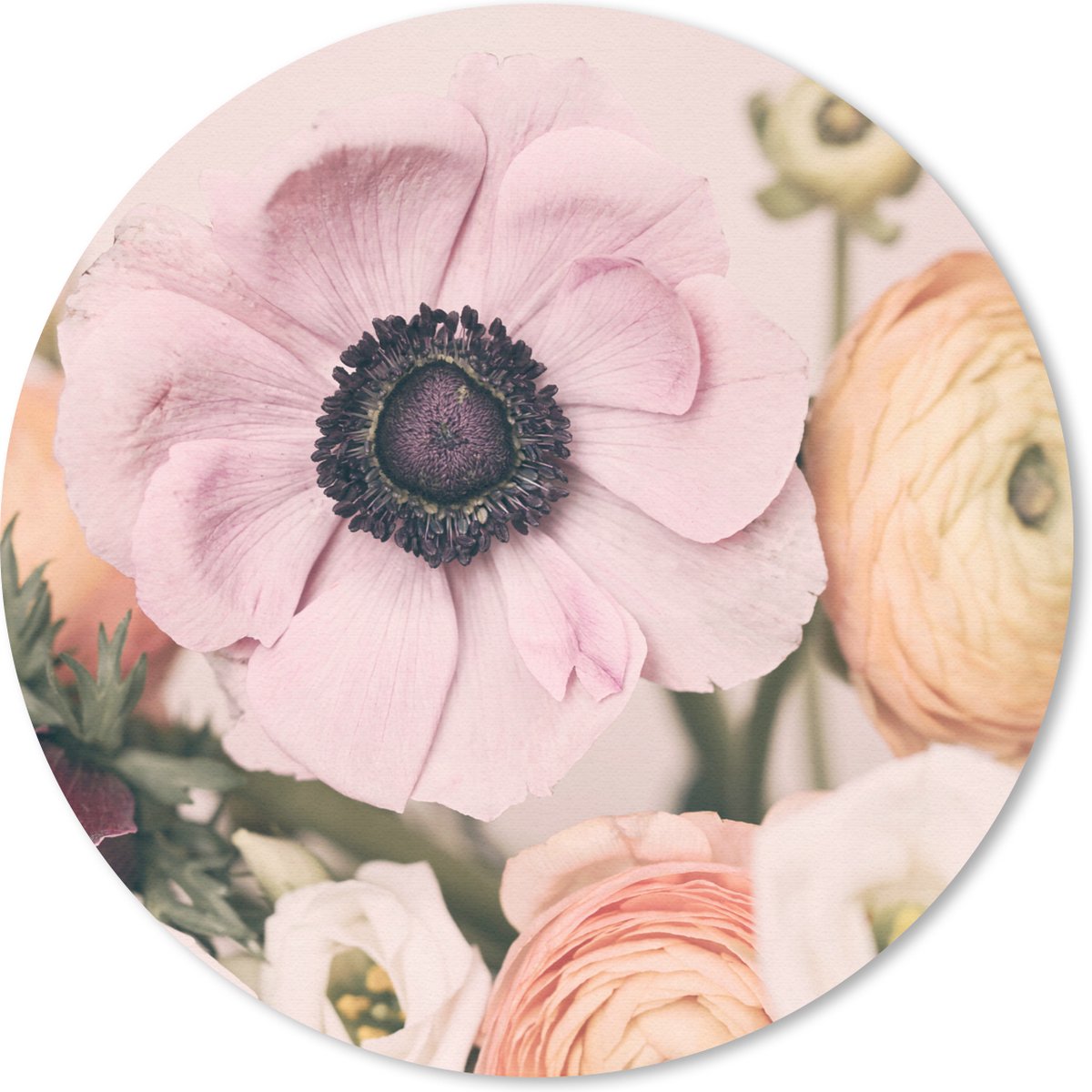 Muismat rond 40x40 cm - Mousepad Bloemen - Natuur - Planten - Ronde muismatten