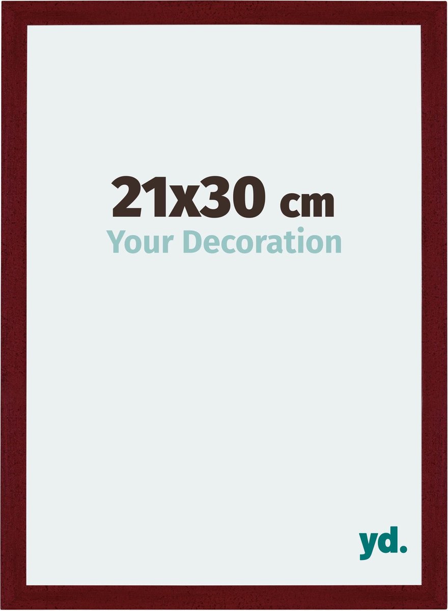 yd. Your Decoration - Fotolijst 21x30 cm - MDF - Wijnrood Geveegd - Mura