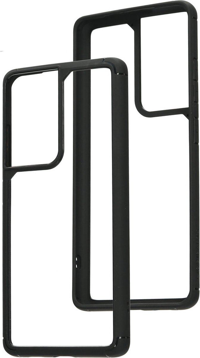 Mobiparts Rugged Clear Case geschikt voor Samsung Galaxy S21 Ultra - Zwart Transparant