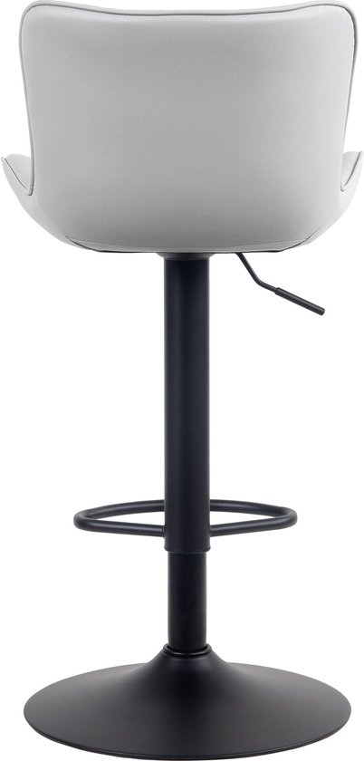 Tabouret de bar CLP Emma / Avec dossier - Avec repose-pieds - Réglable - Similicuir blanc