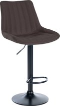 Tabouret de bar CLP Toni / Avec dossier - Ajustable - Tissu taupe noir