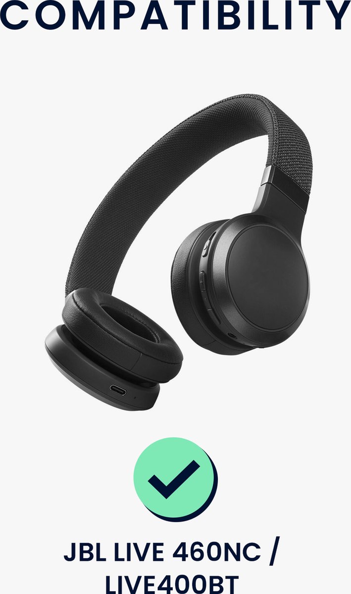 kwmobile 2x oorkussens compatibel met JBL Quantum 400 oorkussens - Earpads voor koptelefoon - Kunstleer en schuim in zwart