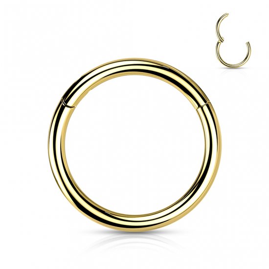 piercing titanium ring high quality 1.6 x 8mm gold plated