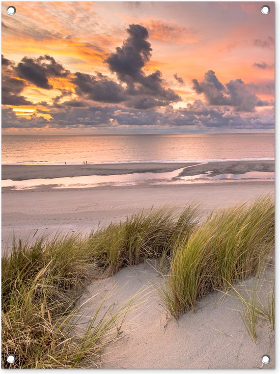 Toile - Dune - Coucher de Soleil - Plage - Plantes - Mer - Tableau -  Décoration de