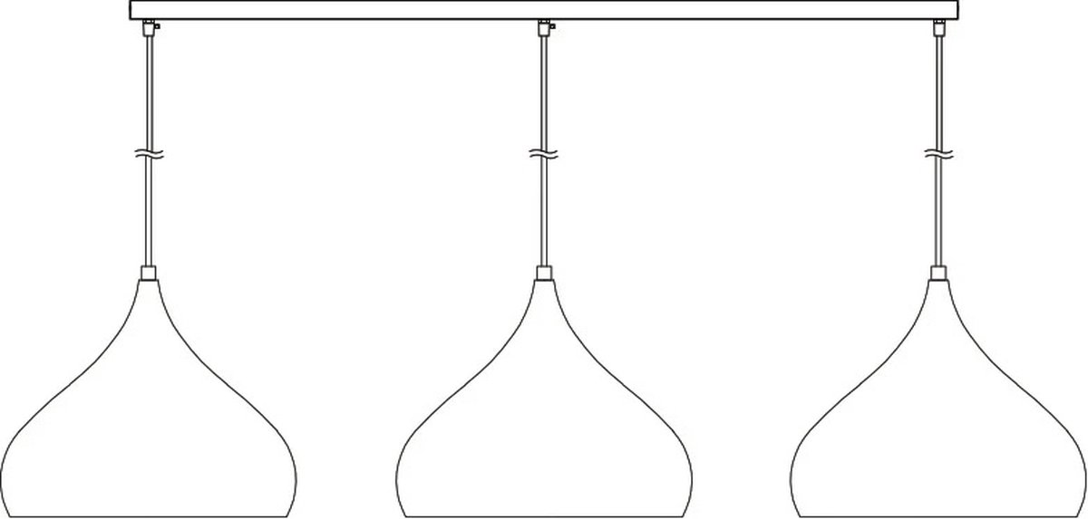 Losse opbouw basis voor pendels 3x, wit, 120cm