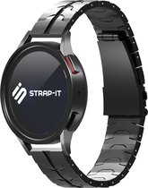 Strap-it Smartwatch bandje 20mm - Stalen Special bandje - geschikt voor Samsung Galaxy Watch 1 42mm / Watch 3 41mm / Watch Active & Active2 40 & 44mm / Gear Sport - Amazfit Bip / GTS 1-2-3-4 - Polar Ignite 1-2-3 / Unite / Pacer - zwart