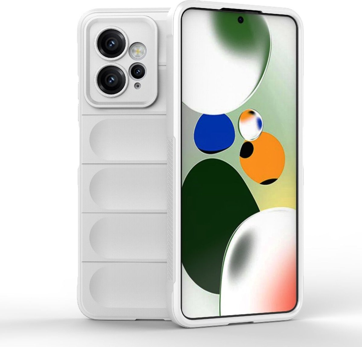 Mobigear Hoesje geschikt voor Xiaomi Redmi Note 12 Telefoonhoesje Flexibel TPU | Mobigear Bumpy Backcover | Redmi Note 12 Case | Back Cover - Wit