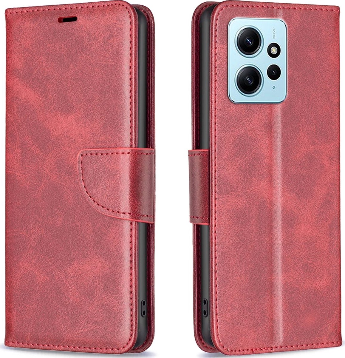 Mobigear Telefoonhoesje geschikt voor Xiaomi Redmi Note 12 Hoesje | Mobigear Excellent Bookcase Portemonnee | Pasjeshouder voor 3 Pasjes | Telefoonhoesje voor Pinpas / OV Kaart / Rijbewijs - Rood