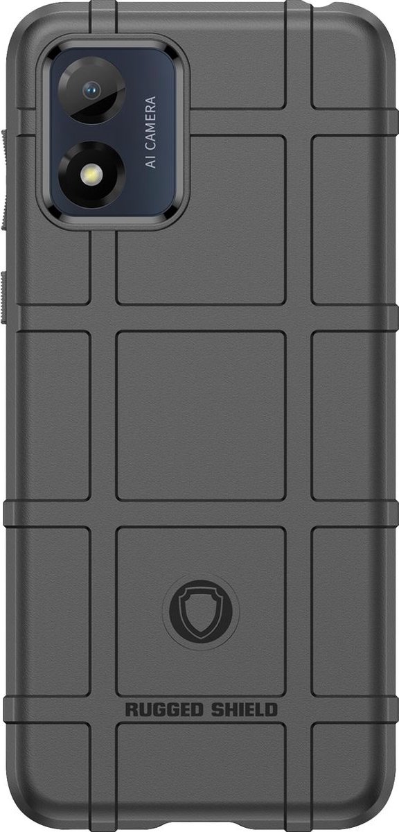 Mobigear Hoesje geschikt voor Motorola Moto E13 Telefoonhoesje Flexibel TPU | Mobigear Rugged Shield Backcover Shockproof | Schokbestendig Moto E13 Telefoonhoesje | Anti Shock Proof - Zwart