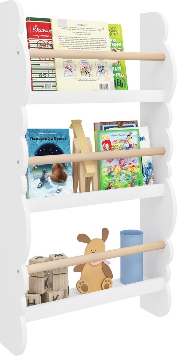 Bibliothèque Enfant En Forme De Nuage - En Bois, Design Mignon Pour Chambre Et Salle De Jeu