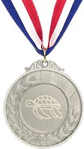Akyol - schildpad sleutelhanger medaille zilverkleuring - Accountmanager - vriend of vriendin - schildpad - schildpad liefhebber - dieren liefhebbers - sleutelhanger - cadeau - gift