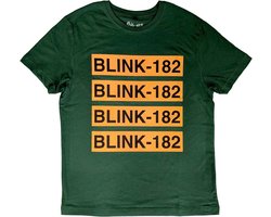 Blink182 - Logo Repeat Heren T-shirt - L - Groen